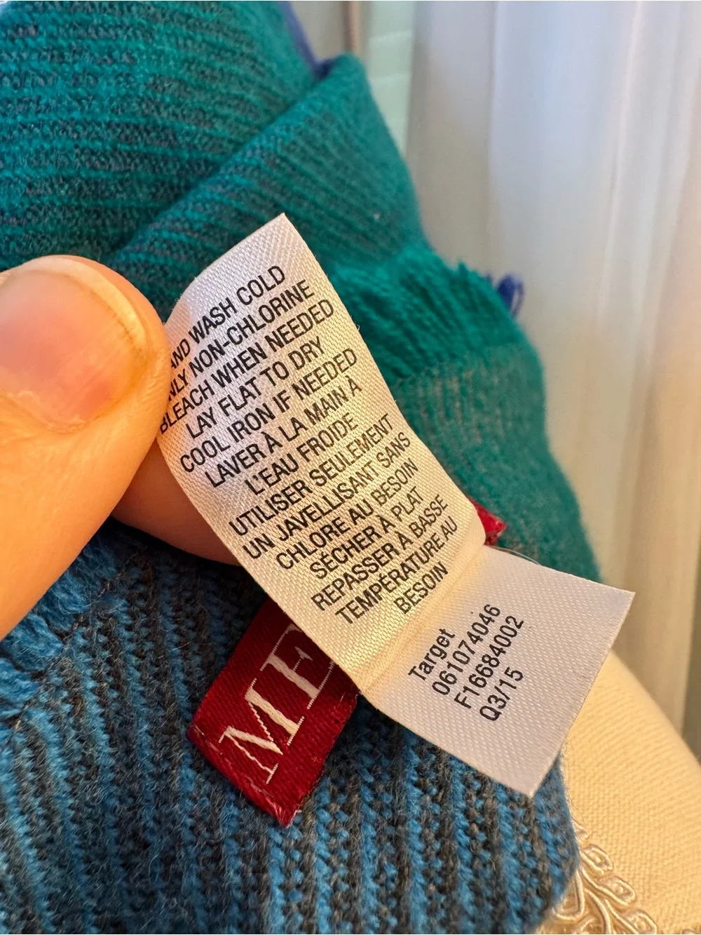 Merona Oversized Plaid Blanket Scarf Wrap Blue Red Green 78x30